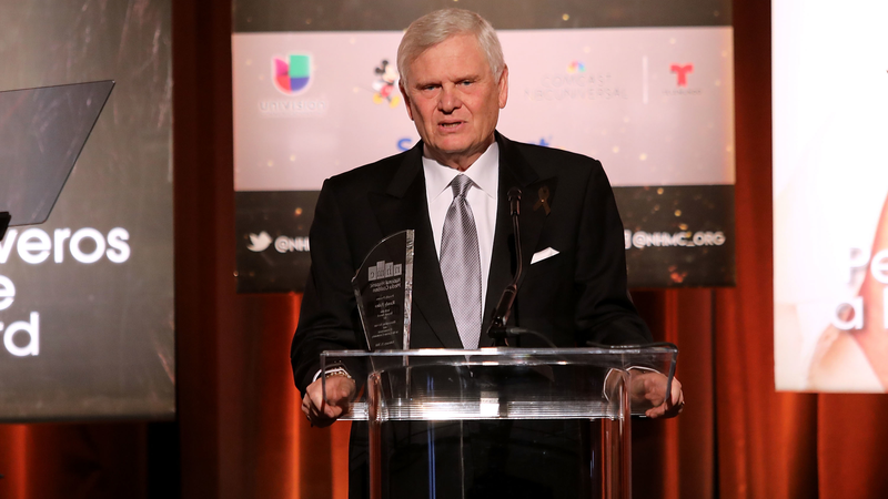 Univision CEO Randy Falco speaks in Beverly Hills in February 2018.